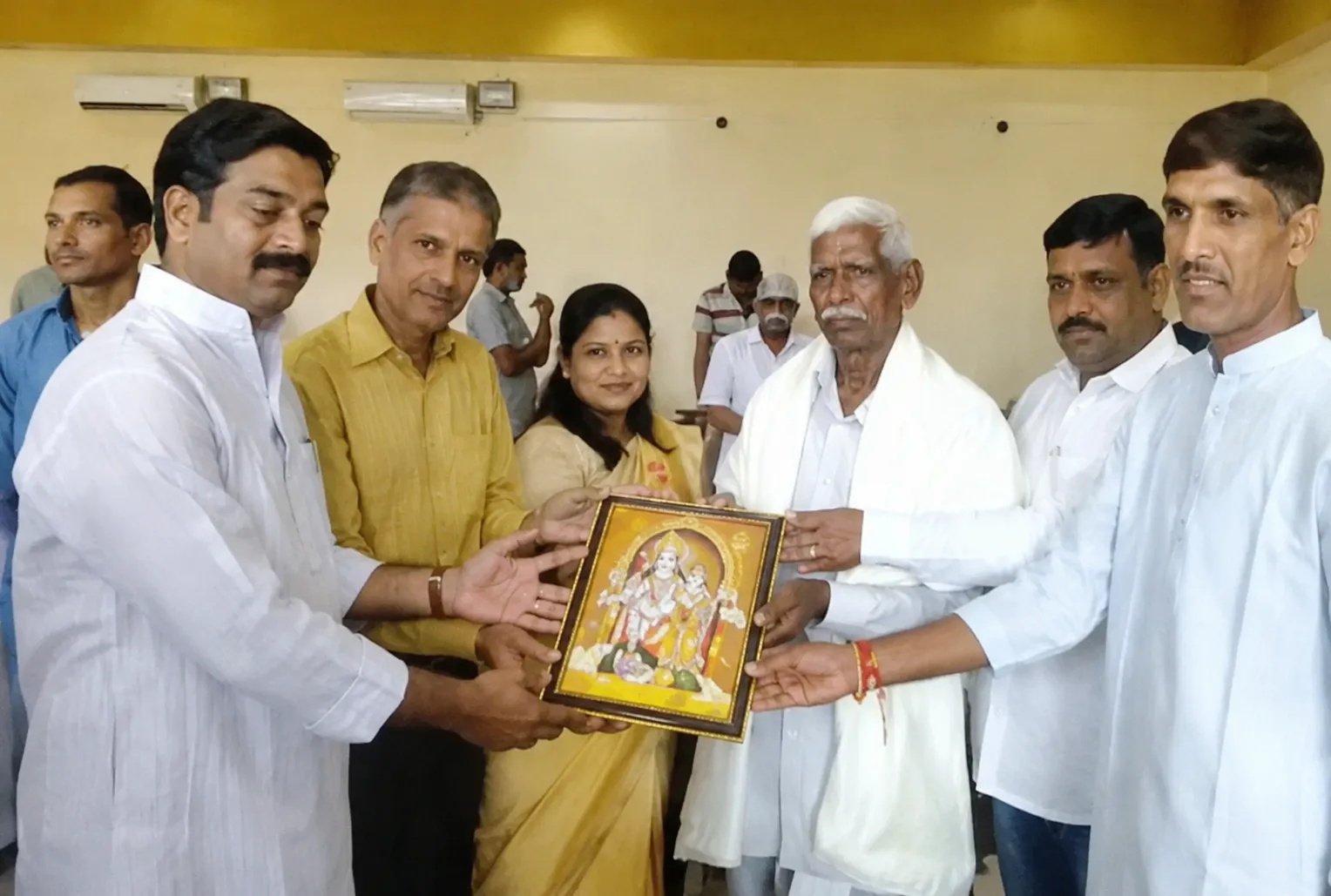 Receiving Blessing On Janmasthmi